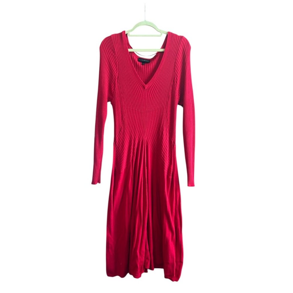 Lane Bryant Red Sweater Dress - Long Sleeve - V Neck - 18/20